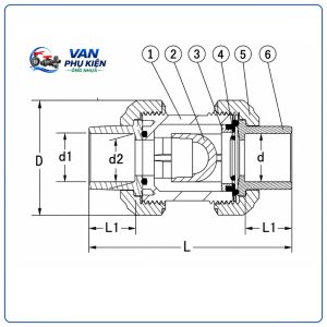 Cấu toạ van 1 chiều lò xo nhựa