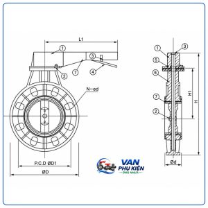 Thông số kỹ thuật van bướm nhựa