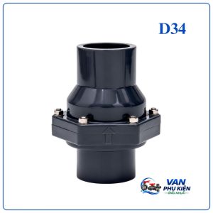 Van 1 chiều lá lật nhựa dn25 phi 34