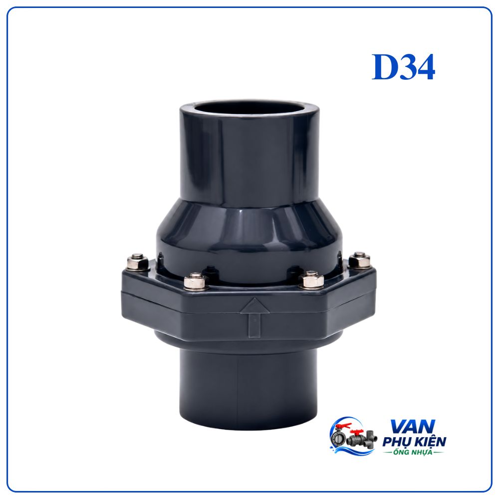 Van 1 chiều lá lật nhựa dn25 phi 34