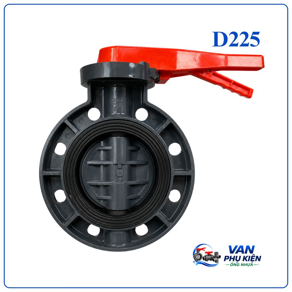 Van bướm nhựa tay gạt DN200 Phi 220-225
