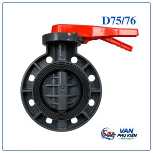 Van bướm nhựa tay gạt DN65 (Phi 7576